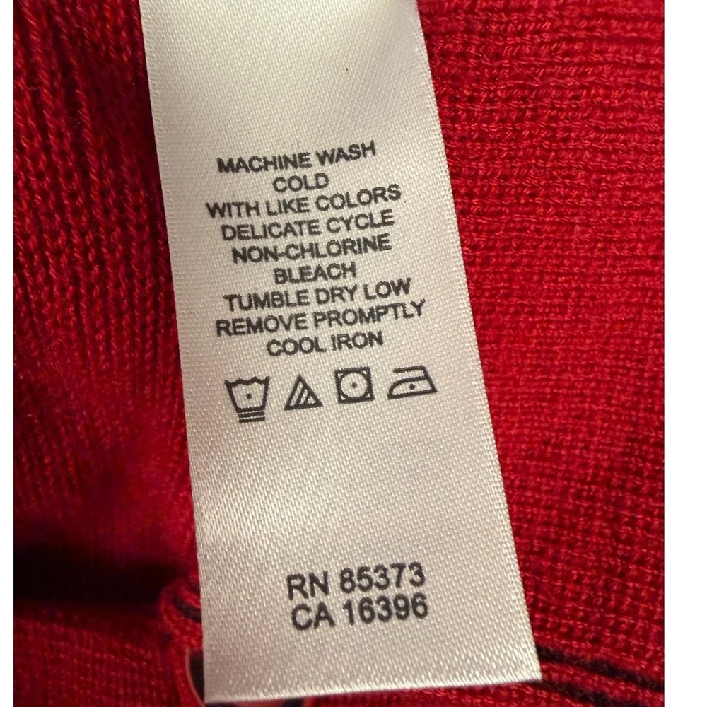 NWT Emma James Red Button Front Cardigan Size PM Cozy Minimalist Staple Academia